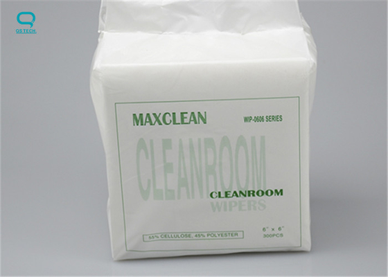 Non Steriled Cleanroom 6X6 Inch Microfiber Wiper 100pcs / Pack