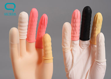 ISO9001 Certificated Rubber Finger Cots , ESD Finger Cots 0.09mm Thickness