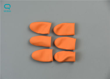 Orange Anit Slip ESD Cleanroom Finger Cots 65mm Latex Powder Free